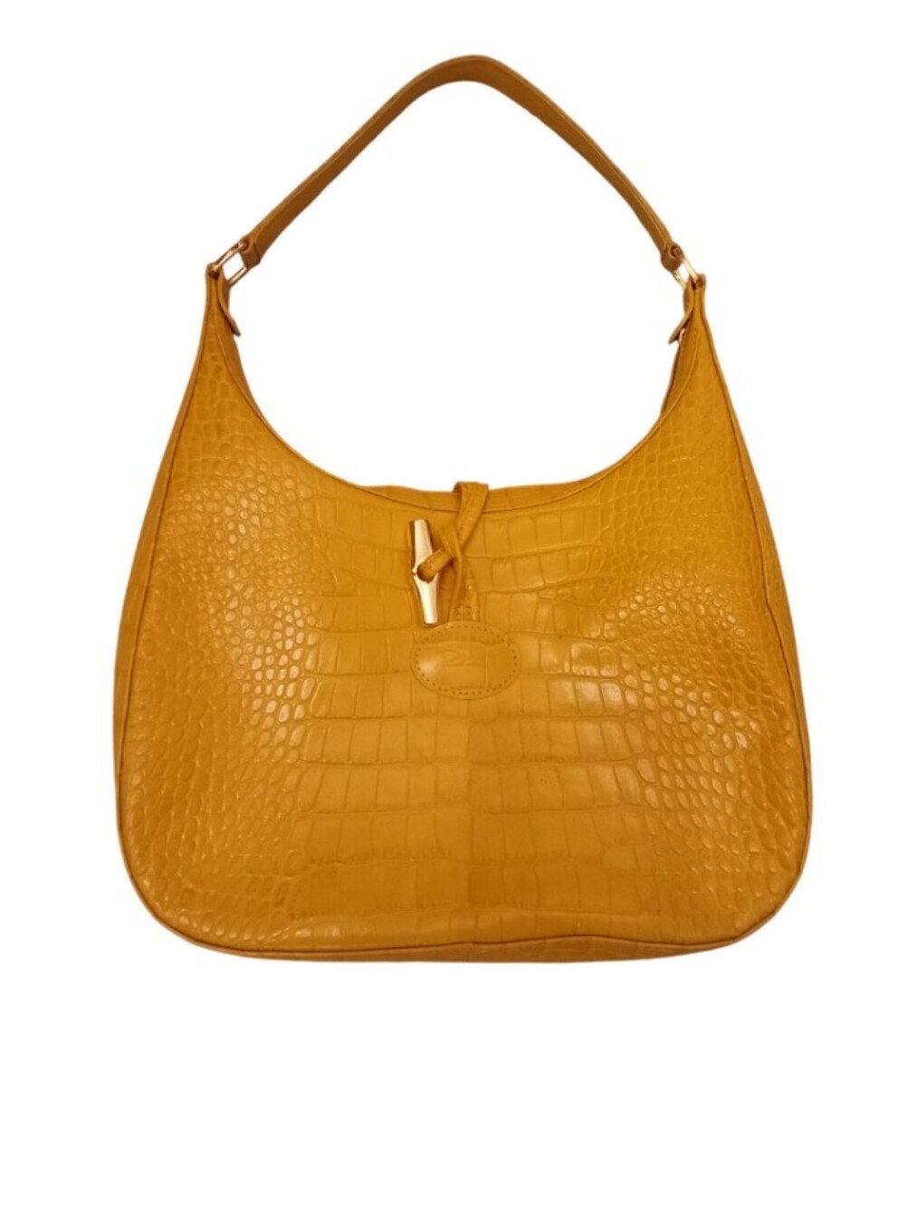 Longchamp Leather Croc-Embossed Bag